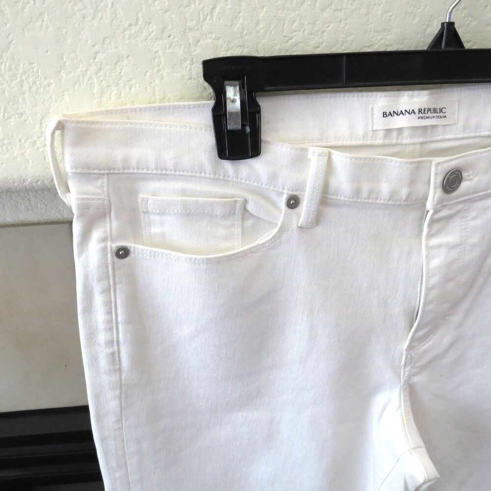 Banana Republic Women's Premium Denim White Skinny Ankle 31 EUC - Picture 6 of 11